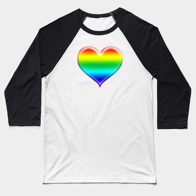Rainbow Heart Emoji | Pop Art Baseball T-Shirt by williamcuccio